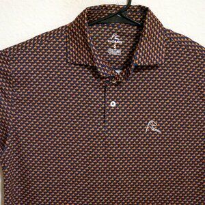 Rhoback Shirt Mens Small Short Sleeve Performance Golf Polo Blue Orange Virginia